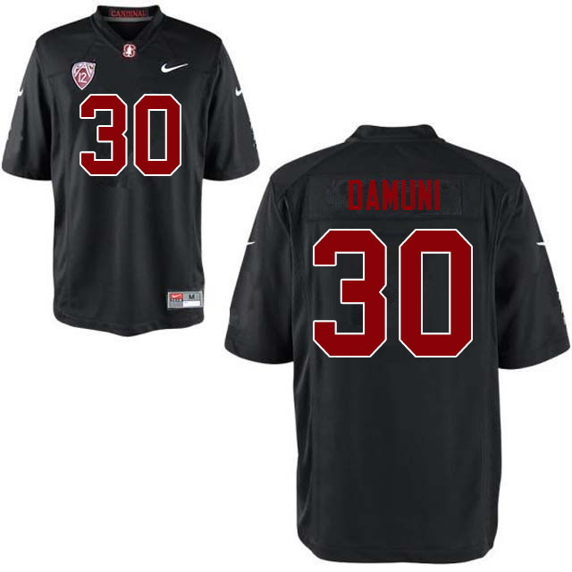 Men #30 Levani Damuni Stanford Cardinal College Football Jerseys Sale-Black